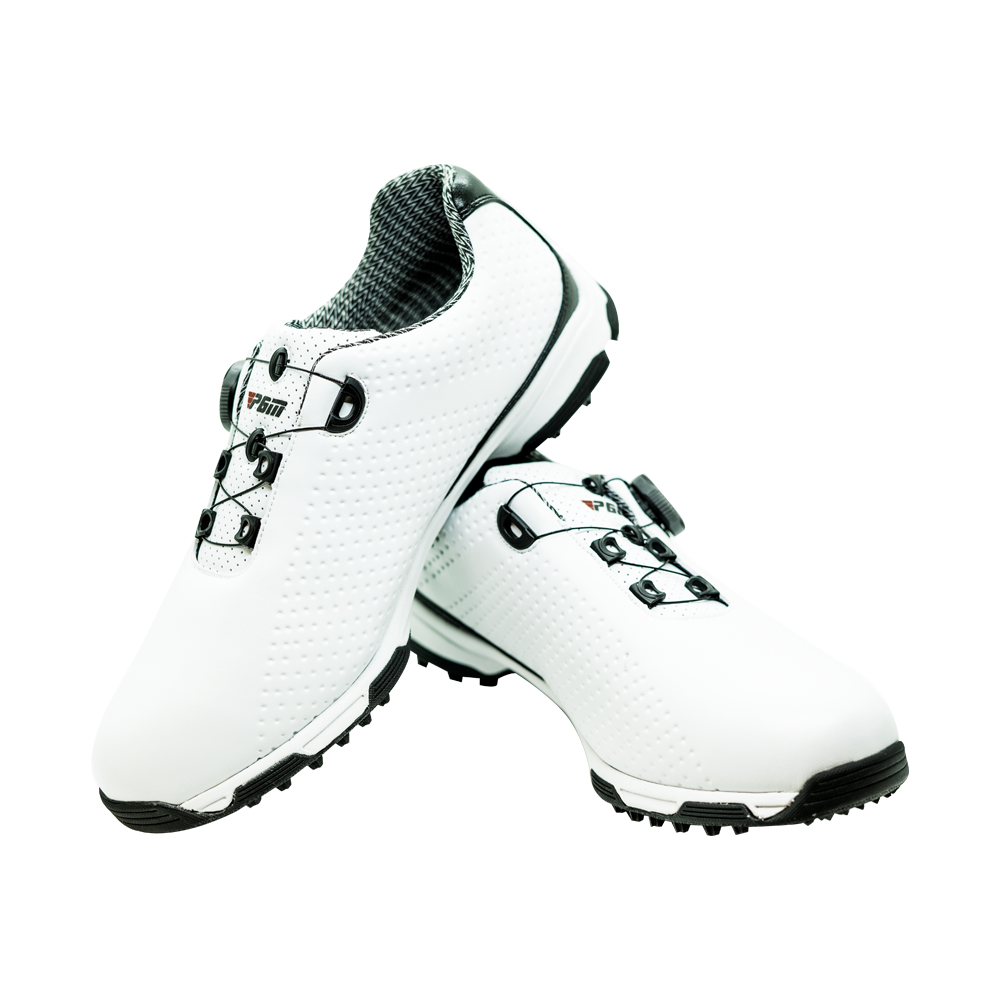 Men's Golf Shoe PGM Leather Auto-lacing - White