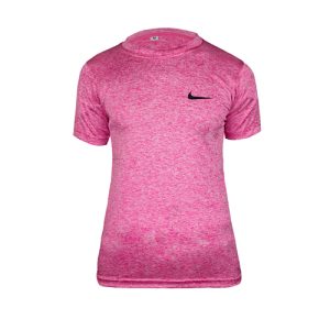 Skin Tight Half Sleeves T- Shirt Black Pink Texture