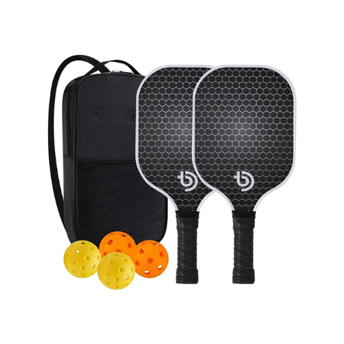 Pickleball Paddle Set Fiber Glass Black